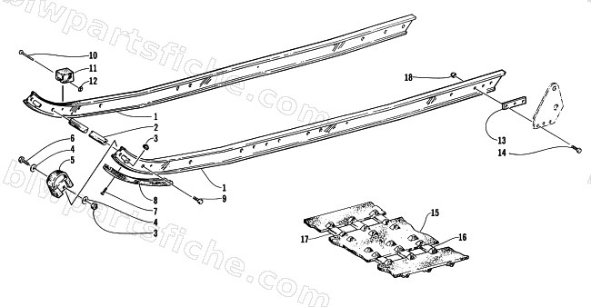 SLIDE RAIL AND TRACK ASSEMBLY diagram