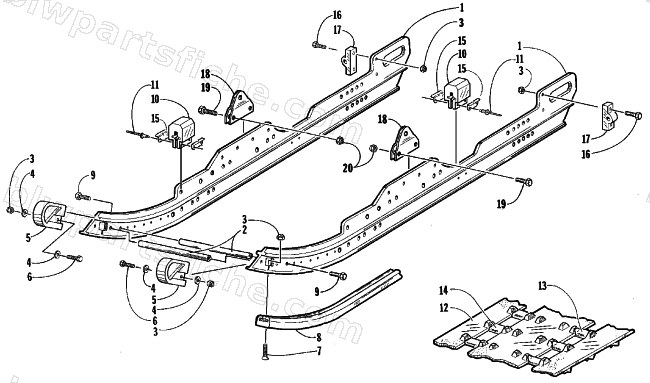 SLIDE RAIL AND TRACK ASSEMBLY diagram