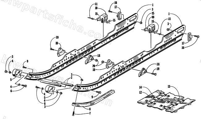 SLIDE RAIL AND TRACK ASSEMBLY diagram