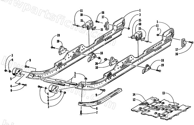 SLIDE RAIL AND TRACK ASSEMBLY diagram