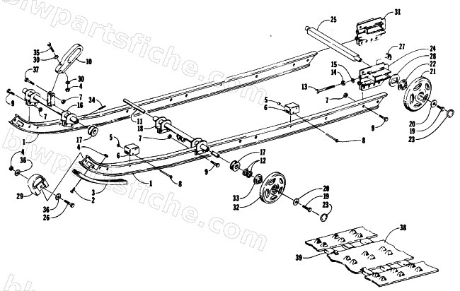 SLIDE RAIL AND TRACK ASSEMBLY diagram