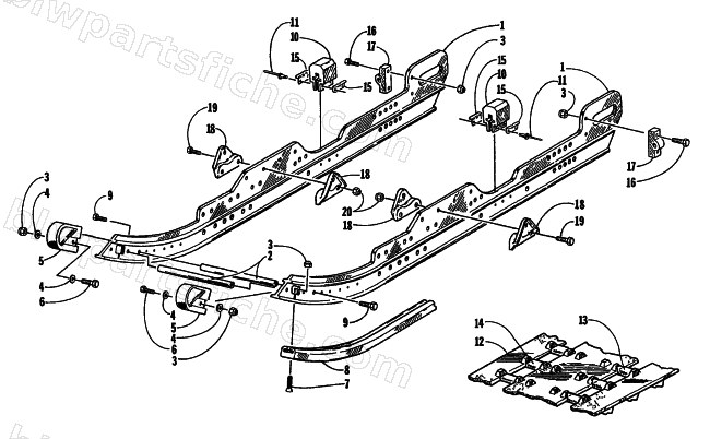 SLIDE RAIL AND TRACK ASSEMBLY diagram