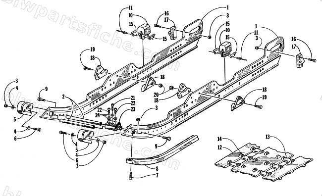 SLIDE RAIL AND TRACK ASSEMBLY diagram