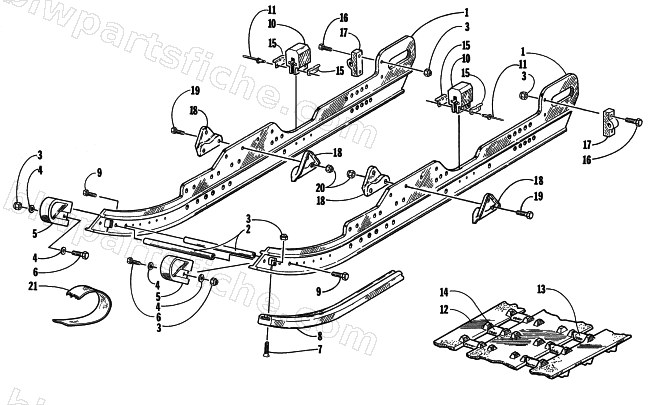 SLIDE RAIL AND TRACK ASSEMBLY diagram