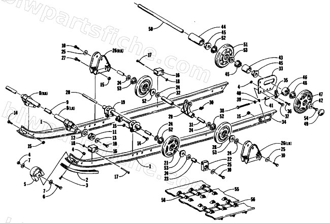SLIDE RAIL AND TRACK ASSEMBLY diagram