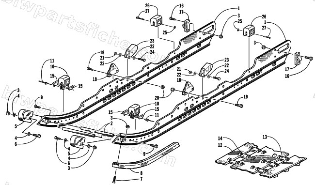 SLIDE RAIL AND TRACK ASSEMBLY diagram
