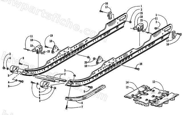 SLIDE RAIL AND TRACK ASSEMBLY diagram