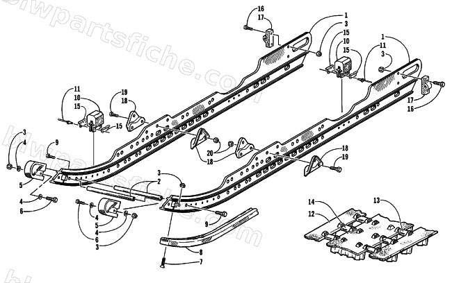 SLIDE RAIL AND TRACK ASSEMBLY diagram