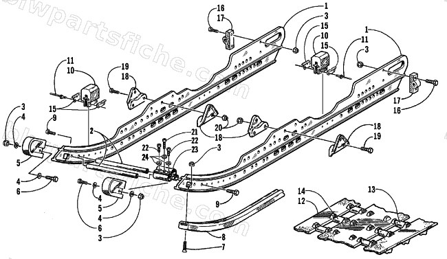 SLIDE RAIL AND TRACK ASSEMBLY diagram