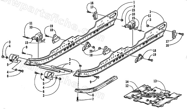 SLIDE RAIL AND TRACK ASSEMBLY diagram