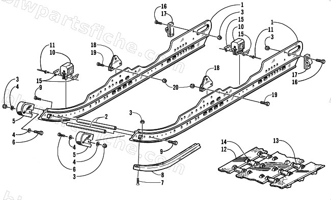 SLIDE RAIL AND TRACK ASSEMBLY diagram