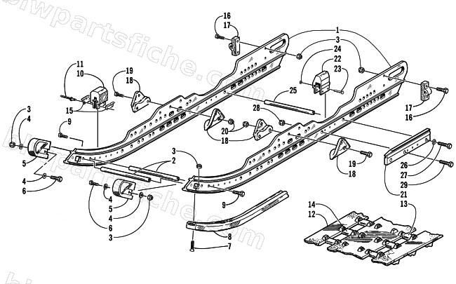 SLIDE RAIL AND TRACK ASSEMBLY diagram