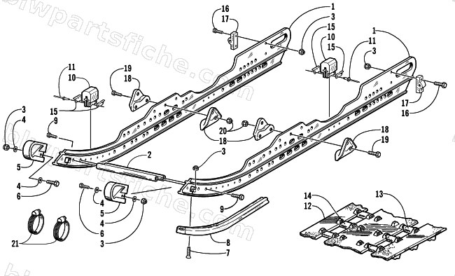 SLIDE RAIL AND TRACK ASSEMBLY diagram