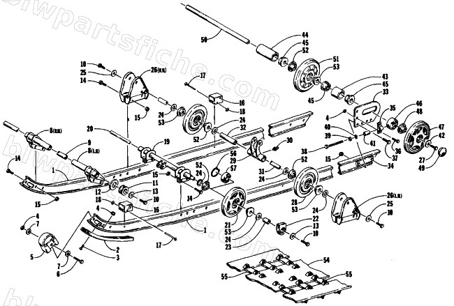SLIDE RAIL AND TRACK ASSEMBLY diagram