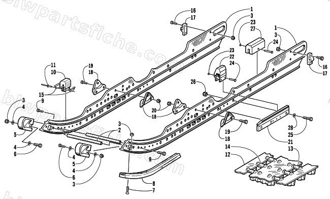 SLIDE RAIL AND TRACK ASSEMBLY diagram