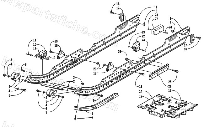 SLIDE RAIL AND TRACK ASSEMBLY diagram