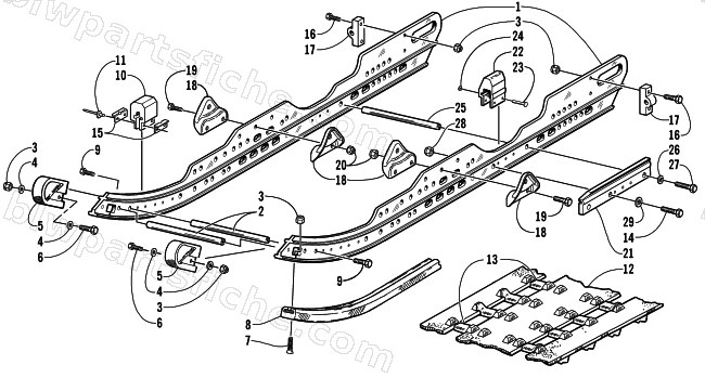 SLIDE RAIL AND TRACK ASSEMBLY diagram