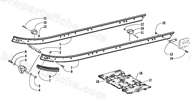 SLIDE RAIL AND TRACK ASSEMBLY diagram