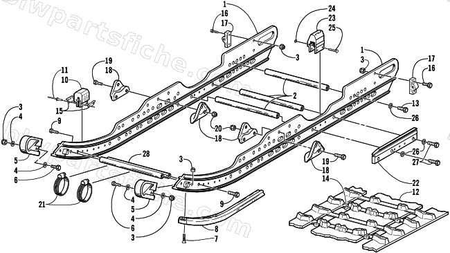 SLIDE RAIL AND TRACK ASSEMBLY diagram