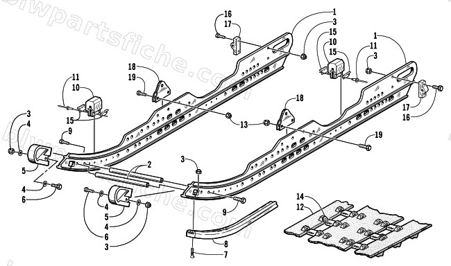 SLIDE RAIL AND TRACK ASSEMBLY diagram