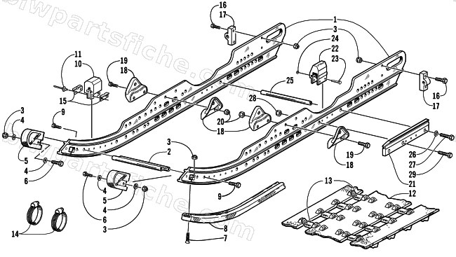 SLIDE RAIL AND TRACK ASSEMBLY diagram