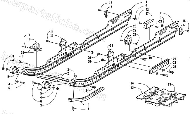 SLIDE RAIL AND TRACK ASSEMBLY diagram