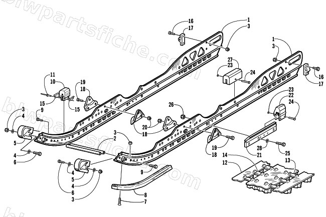 SLIDE RAIL AND TRACK ASSEMBLY diagram