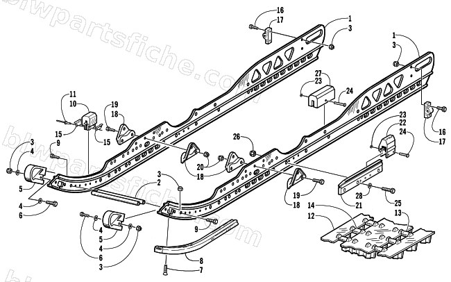 SLIDE RAIL AND TRACK ASSEMBLY diagram