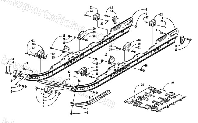 SLIDE RAIL AND TRACK ASSEMBLY diagram