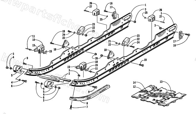 SLIDE RAIL AND TRACK ASSEMBLY diagram