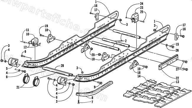 SLIDE RAIL AND TRACK ASSEMBLY diagram