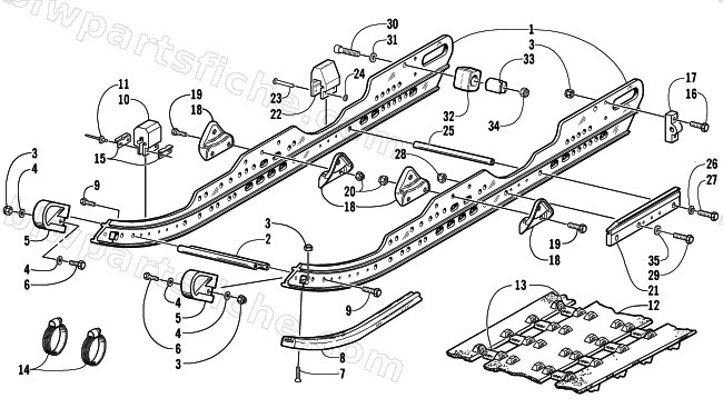 SLIDE RAIL AND TRACK ASSEMBLY diagram