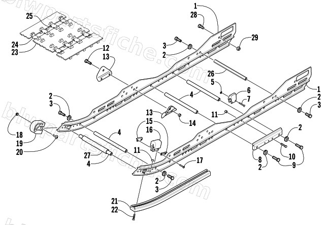 SLIDE RAIL AND TRACK ASSEMBLY diagram