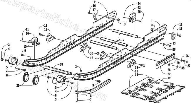 SLIDE RAIL AND TRACK ASSEMBLY diagram