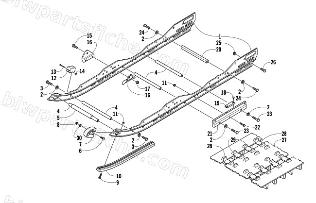 SLIDE RAIL AND TRACK ASSEMBLY diagram