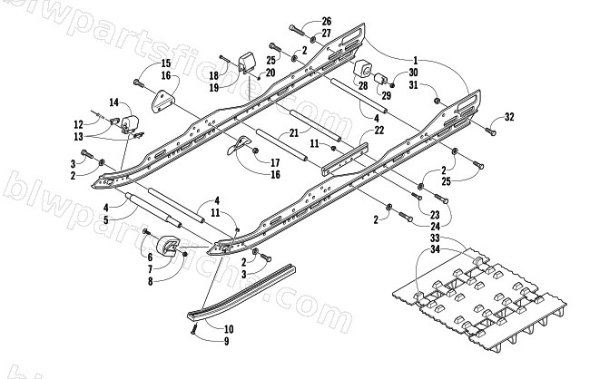 SLIDE RAIL AND TRACK ASSEMBLY diagram