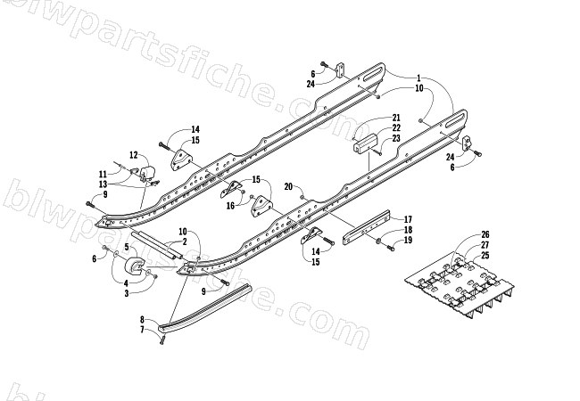 SLIDE RAIL AND TRACK ASSEMBLY diagram