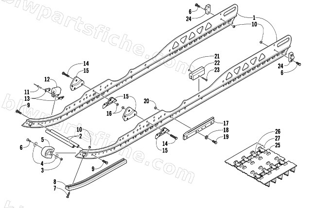 SLIDE RAIL AND TRACK ASSEMBLY diagram