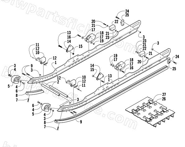 SLIDE RAIL AND TRACK ASSEMBLY diagram