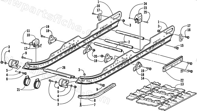 SLIDE RAIL AND TRACK ASSEMBLY diagram
