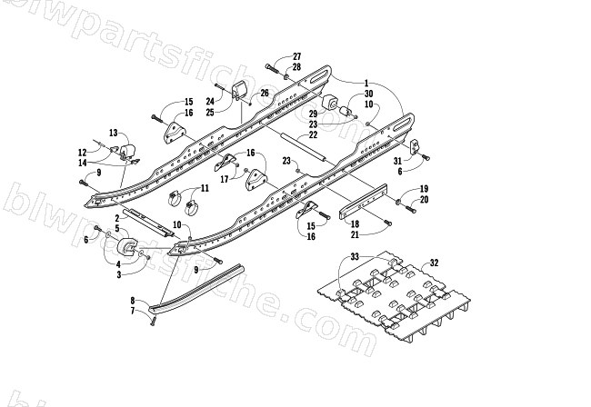 SLIDE RAIL AND TRACK ASSEMBLY diagram