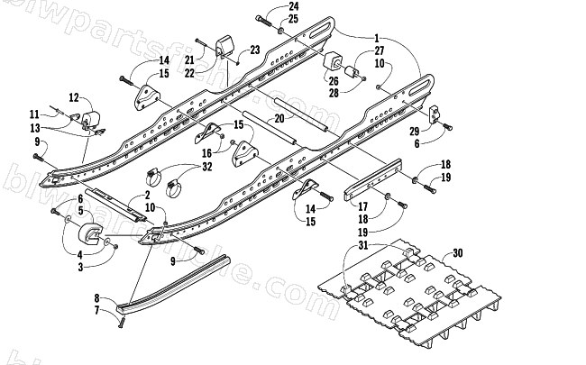 SLIDE RAIL AND TRACK ASSEMBLY diagram