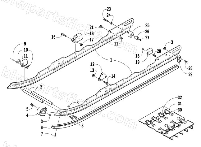 SLIDE RAIL AND TRACK ASSEMBLY diagram