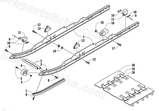 SLIDE RAIL AND TRACK ASSEMBLY diagram