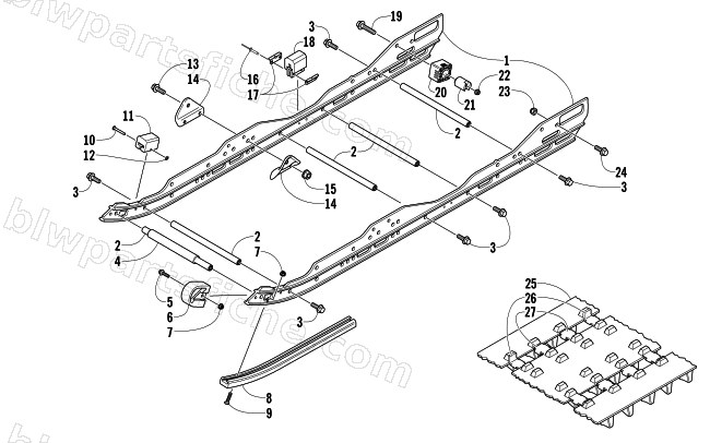 SLIDE RAIL AND TRACK ASSEMBLY diagram