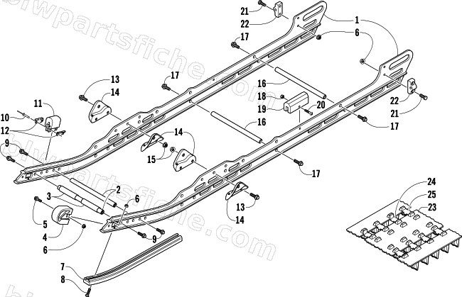 SLIDE RAIL AND TRACK ASSEMBLY diagram