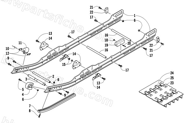 SLIDE RAIL AND TRACK ASSEMBLY diagram