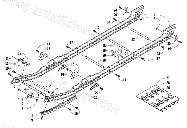 SLIDE RAIL AND TRACK ASSEMBLY diagram