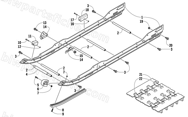 SLIDE RAIL AND TRACK ASSEMBLY diagram
