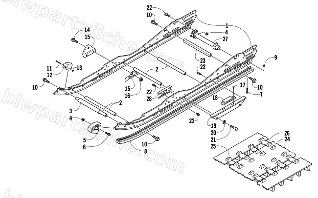 SLIDE RAIL AND TRACK ASSEMBLY diagram